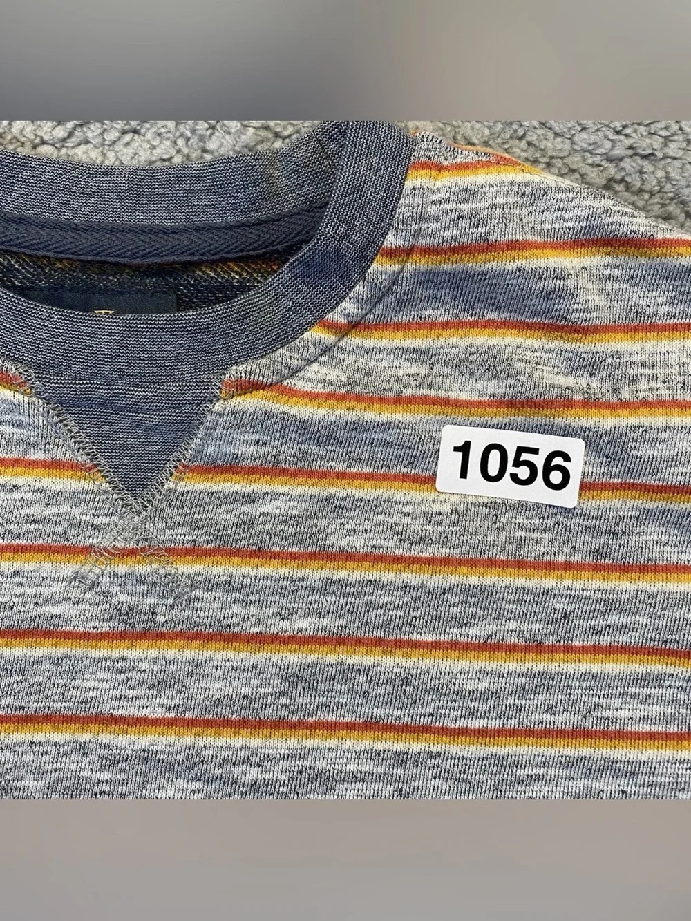 Roark Revival Harris Crew Long Sleeve Gray/Orange Sweatshirt Men’s Medium